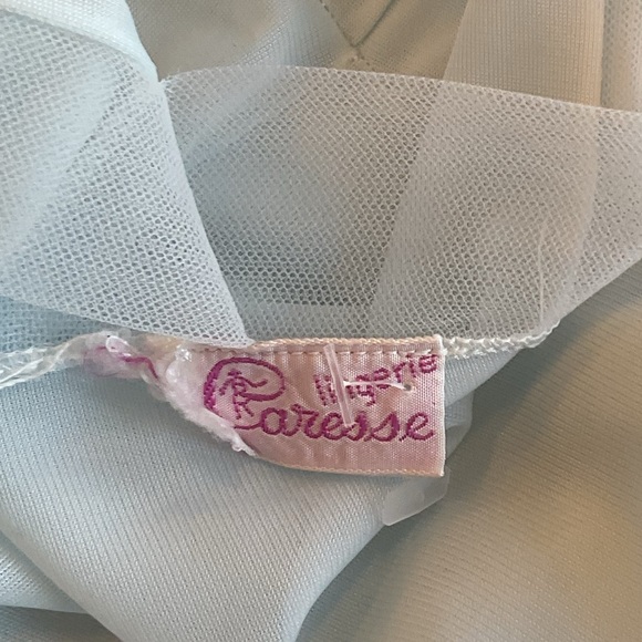 Caresse Blue and White Lace Chemise - Picture 12 of 13